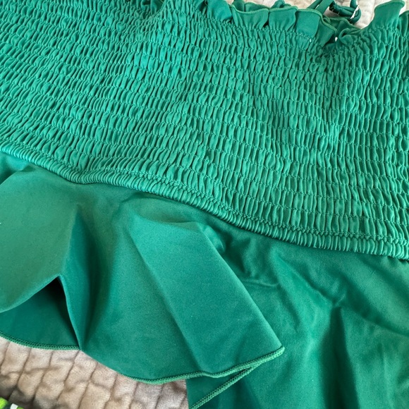 Cupshe - Green Monstera Print Ruffle Bikini -szXL - Picture 3 of 7